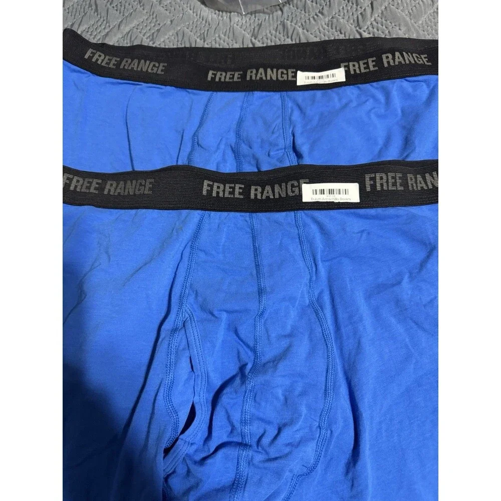 Duluth Free Range Bullpen Organic Cotton Boxer Briefs 2-Pack Blue 2XL New